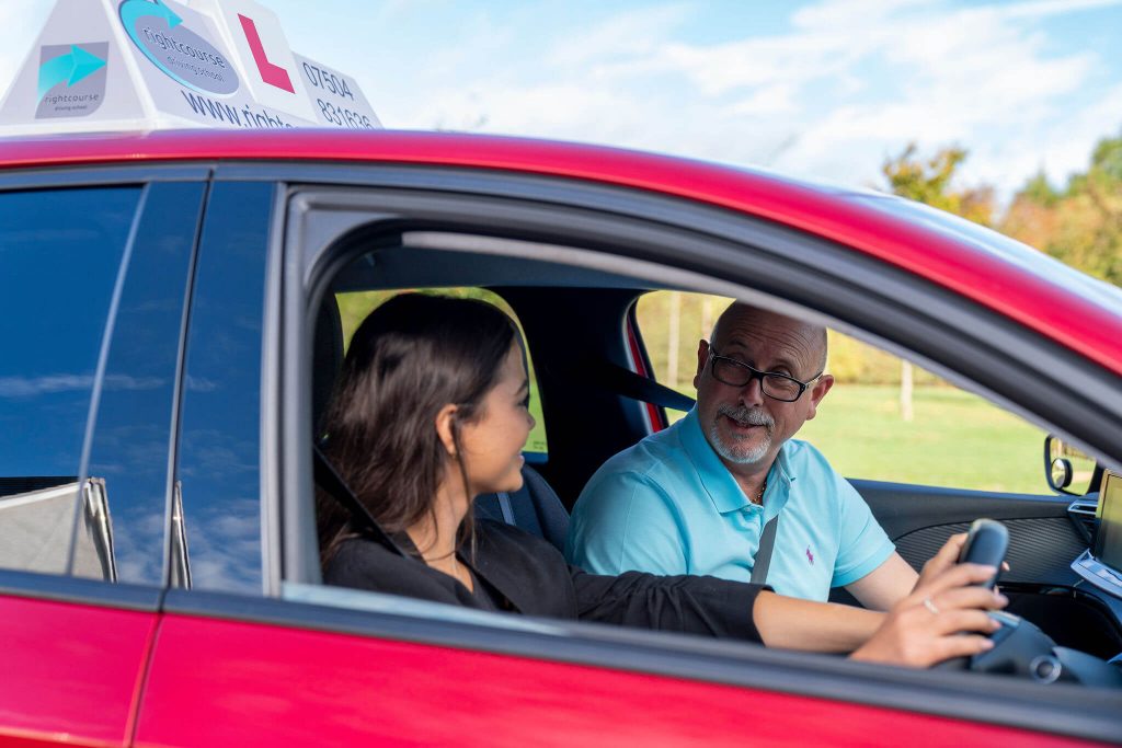 Jason Fleming at Right Course Driving School talking to a pupil