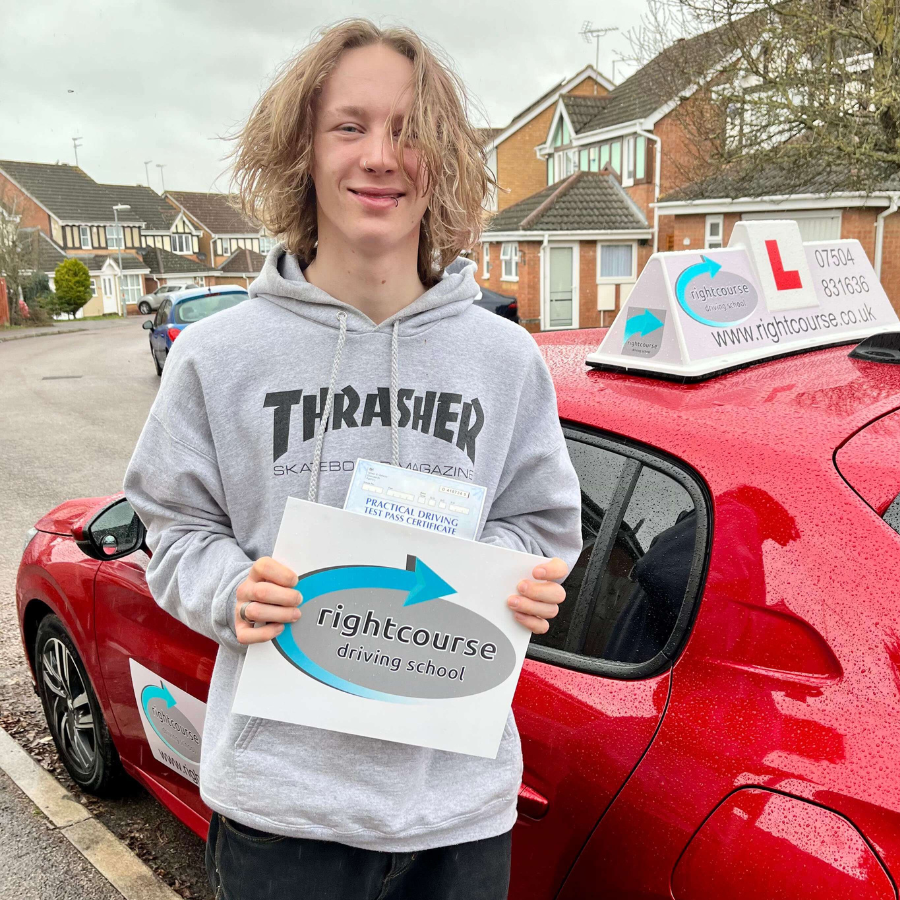 Jack Holding His Pass Certificate