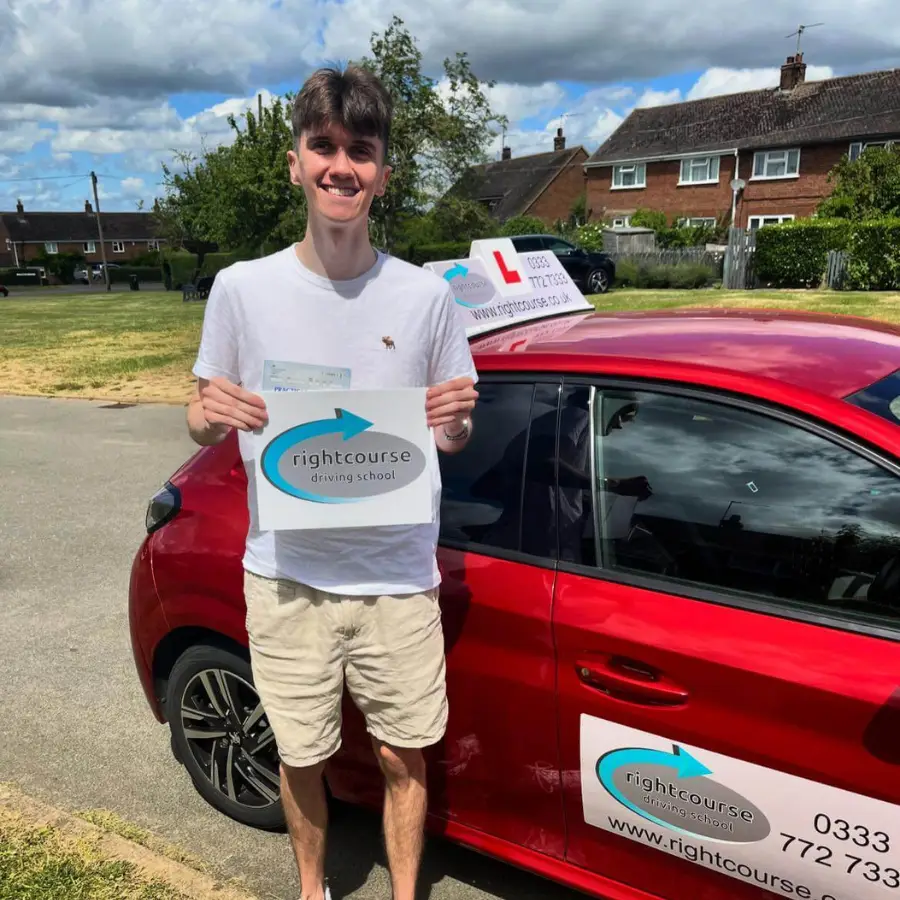 Matt Holding His Pass Certificate